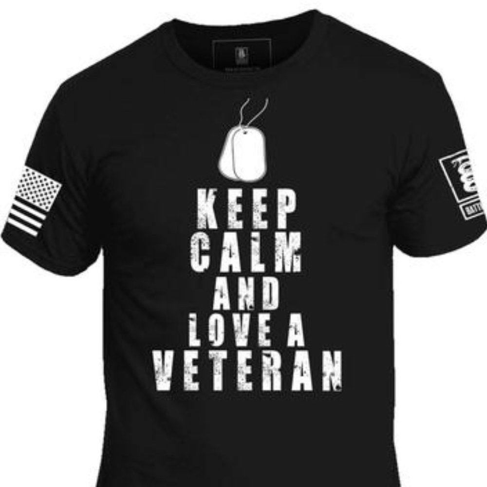 Keep Calm Love a Veteran Crew Neck T-Shirt